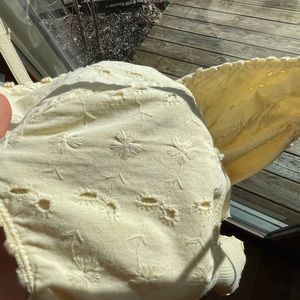 cute yellow tank top with flowery design